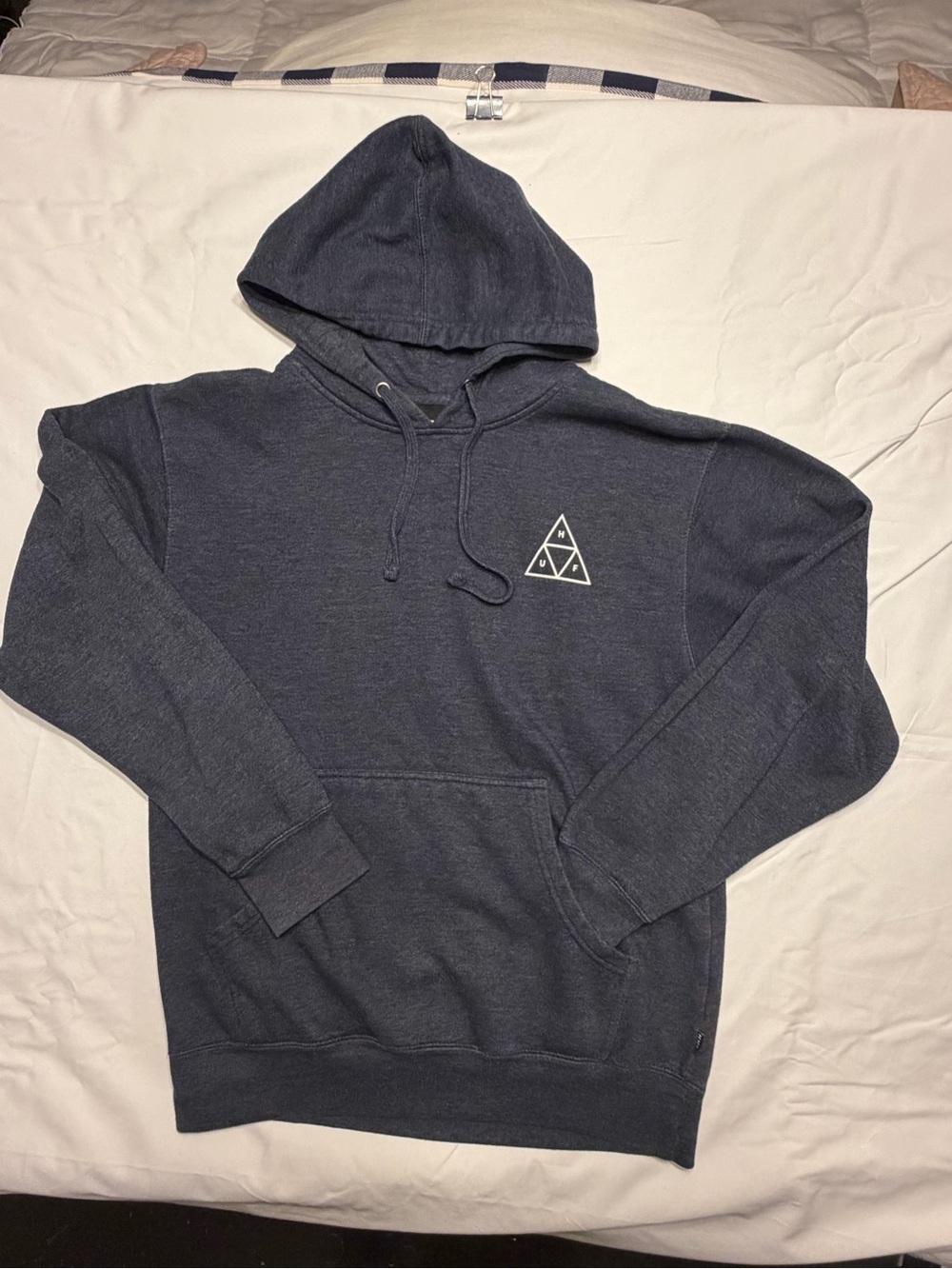 HUF Navy Pullover Hoodie with Triangle Logo Small 1074